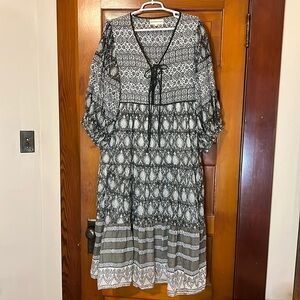 Daughters of India Jasmine Midi dress in charcoal